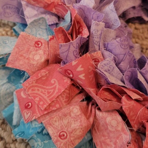 Handmade Pastel Fabric Wreath 8 Inch - Picture 3 of 3